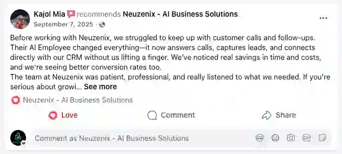 Client recommendation on Facebook