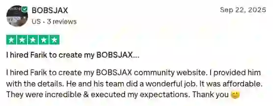 Verified 5-star client review on Trustpilot