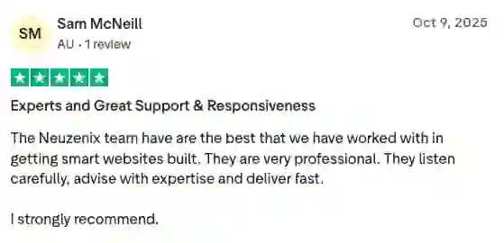 Verified 5-star client review on Trustpilot